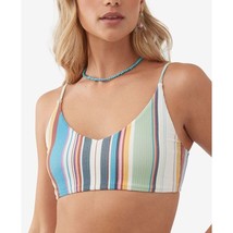 O&#39;Neill Lookout Stripe Longline Bikini Top Removable Cups Baja Stripe Colorful L - £14.35 GBP