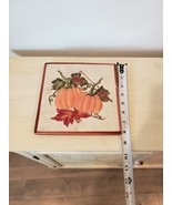 Glazed Ceramic Kitchen Trivet Pumpkin Autumn Harvest 8&quot; x 8&quot; - £12.61 GBP