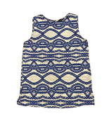 Ann Taylor Womens Top Nautical Rope Shell Blouse Blue White Sleeveless S... - $236.99 MXN
