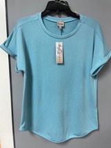 Como Vintage  Women&#39;s Short Sleeve Terry T-Shirt, Turquoise, NEW - $14.99