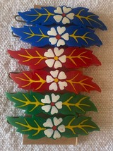 ⭕⭕VTG 6pcs/set Vintage Women Hair Clips New Length 5cm Blue Red Green - $11.88
