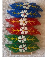 ⭕⭕VTG 6pcs/set Vintage Women Hair Clips New Length 5cm Blue Red Green - €10,15 EUR