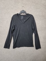 Mack Weldon Henley Shirt Mens XL Gray Pima Cotton Button Casual Long Sleeve - £27.16 GBP