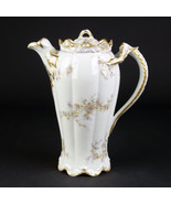 Theodore Haviland Limoges Chocolate Pot, Antique Schleiger 342 Roses, Ca... - £299.75 GBP