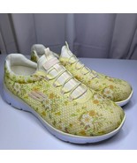 Skechers Memory Foam Yellow Floral Slip-On Sneakers Size 7.5W Comfort - $47.47 CAD