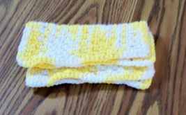 Crochet Dishcloth, Handmade Dishrag, Washcloth, Facecloth, Yellow, White - £7.83 GBP
