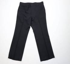 Vtg 70s Levis Mens 36x30 Knit Flared Wide Leg Chino Pants Black Polyester USA - $98.95