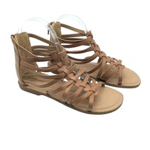 Tucker + Tate Girls Gladiator Sandals Faux Leather Strappy Zipper Brown 5 - £11.44 GBP