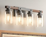 Amico Farmhouse Bathroom Vanity Light Fixtures,Rustic 4-Light Industrial... - $118.99