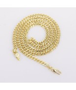 18k Layered real Gold Filled Solid Miami Cuban Chain 24&quot;×4mm - $279.54 MXN