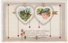 Vintage Postcard Valentine Woman House Arrow Verse 1913 - £6.32 GBP