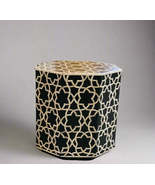 Heritage inlay Star pattern wooden Octagon End table  in black - $12,865.16 MXN+ Heritage inlay Star pattern wooden Octagon End table  in black - $12,865.16 MXN+