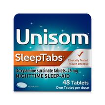 6/26 Unisom SleepTabs, Nighttime Sleep-aid, Doxylamine Succinate, 48 Tab... - $12.86