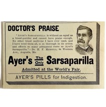 Ayers Sarsaparilla Medicine 1894 Advertisement Victorian Worlds Fair ADB... - $19.99