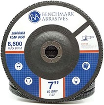 Benchmark Abrasives 7&quot; X 7/8&quot; Premium High-Density Jumbo Zirconia Type, ... - £51.05 GBP