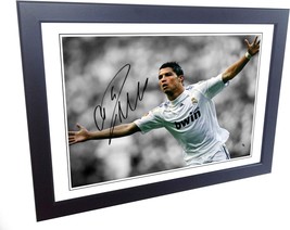 Real Madrid Soccer Cristiano Ronaldo Autographed 12X8 Black Photo Football - £57.33 GBP