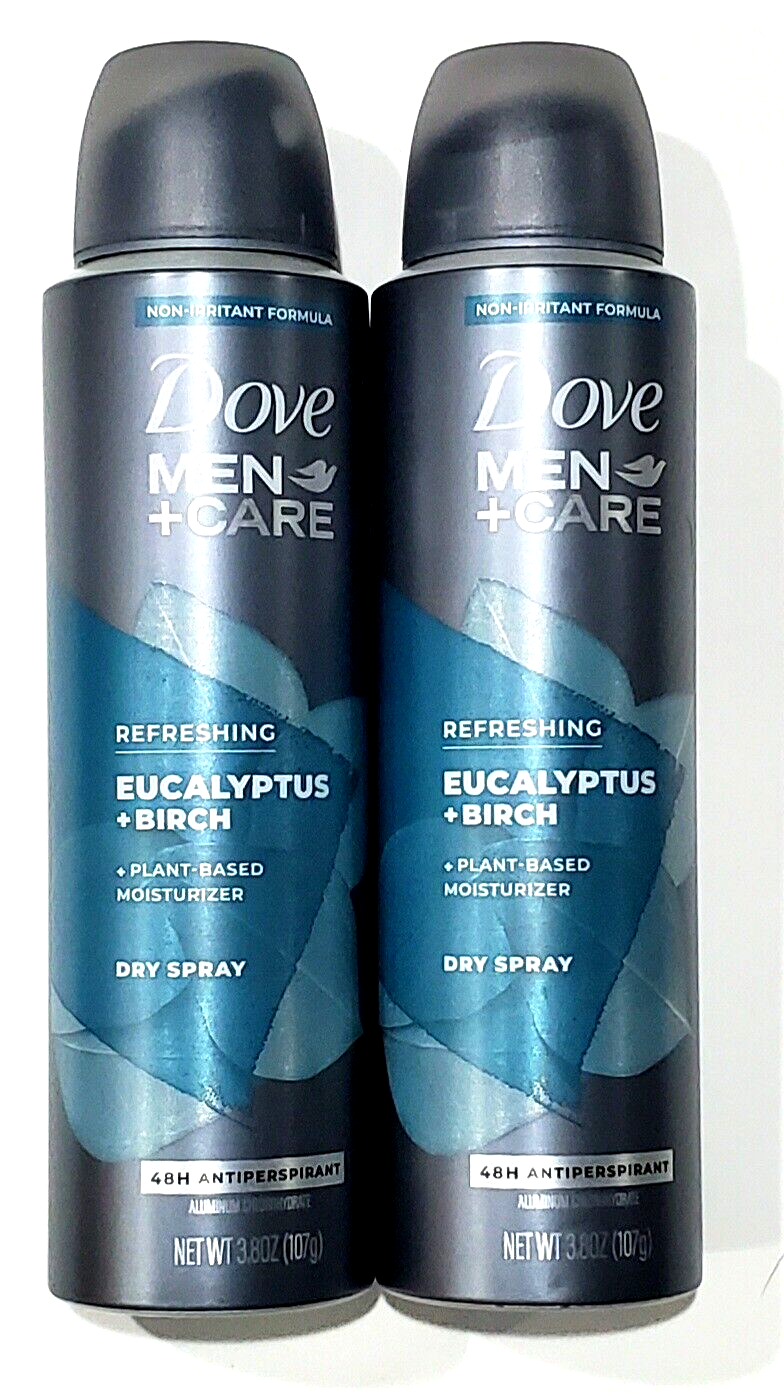 2 Bottles Dove Men Care Refreshing Eucalyptus Birch Plant Based Moisturizer Dry - $29.99