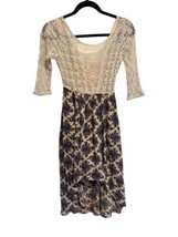 Free People Womens Dress Lonesome Dove Hi-Low Half Sleeve Cream Lace Top Size 2 - £15.33 GBP