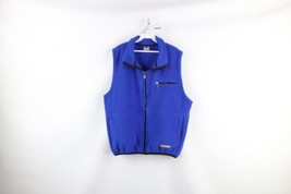 Vintage 90s Russell Athletic Mens Large Full Zip Fleece Vest Jacket Blue USA - £35.01 GBP