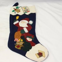 Santa and Snowman Christmas Stocking Xmas 17&quot; - $17.63