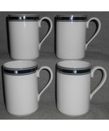 Set (4) Dansk CEYLON NAVY BLUE PATTERN Handled Mugs MADE IN PORTUGAL - $135.66 CAD