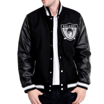 NFL Oakland Las Vegas Raiders wool body leather sleeves Letterman varsit... - $109.99+
