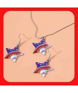 Absolutely Beautiful Patriotic Sparkle Rhinestone Star Earrings &amp; Neckla... - $228.47 MXN