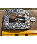 Sterling Silver Victorian Buckle Repousse Pattern Baltimore Maker Large ... - £99.08 GBP