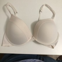 Lucky Brand 36C Padded Push Up Bra Off White Lace Trim Cup - £10.27 GBP