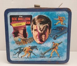 Vintage Six Million Dollar Man Lunch Box No Thermos Aladdin 1978 - $42.56