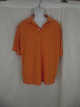Men&#39;s Bolle short sleeve orange Polyester Golf Polo Size L - $8.99