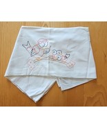 Vintage Flour Sack Towel Hand Embroidered Momma Bird and Babies Singing ... - $18.86