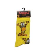 Garfield Nicklelodeon Crew Crazy Socks Mens Womens Yellow Unique Fun - $7.91