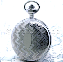 Pocket Watch Silver Color Brass 47 mm Men Watch Roman Numbers Dial Fob C... - $23.99