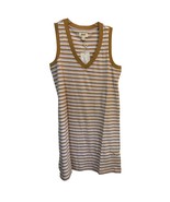 PACT womens soho stripe softspun A-line Organic Tank Dress Size Small New  - $37.74 CAD