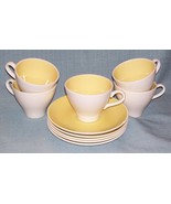Harkerware  Cock O&#39;Morn Yellow and White Cup and Saucer Sets - 5 sets - $20.53 CAD