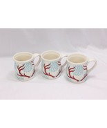Snowflake Mugs Christmas Antlers Oversized Lot of 3 Xmas - $15.67