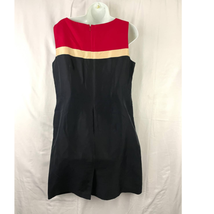 Talbots Color Block Sheath Dress Sz 14 Petites Sleeveless Lined 100% Silk  - $40.50