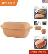 Eurita Clay Roaster, Non-Stick Bread Pan &amp; Lid, Healthy Clay Pot Cooking... - $90.42