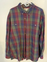 Duluth Trading Co Flannel Shirt Men’s XL Red Blue Green Plaid - £16.40 GBP