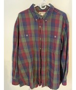 Duluth Trading Co Flannel Shirt Men’s XL Red Blue Green Plaid - £16.30 GBP