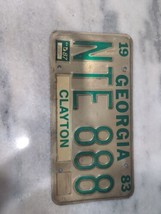 Vintage 1983 Georgia Clayton County License Plate NTE 888 Expired - £9.34 GBP