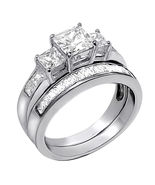 925 Sterling Silver Engagement Rings for Women Princess Cut Wedding Ring... - £71.04 GBP