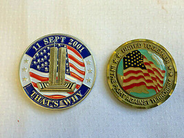 September 11, 2001 Memorial Coins Tokens Flight 93 Twin Towers USA Freedom - £31.83 GBP
