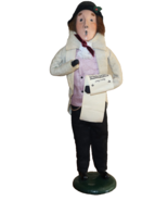 Vtg 1986 Byers Choice The Carolers Man Music Sheet Green Coat Bow Tie Si... - $16.95