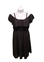 BloomChic Dress Womens  14 16 Black  Peasant Ruffle Cold Shoulder Knee Length  - £12.57 GBP