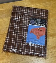 Vtg Kemp Beatley Table Cloth Brick Brown Plaid 60x86&quot; Country Cottagecor... - $34.70 CAD