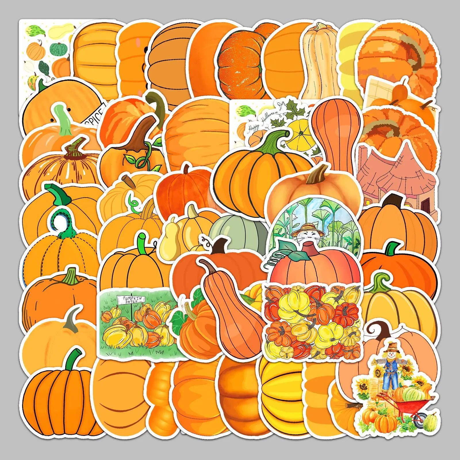 Play 50PCS Anime Stickers Pumpkin Cartoon Waterproof Stickers for Luggage Laptop - £23.68 GBP