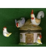 HEN &amp; ROOSTER ON HINGED BOX - £8.77 GBP