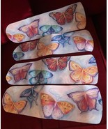 BEAUTIFUL CUSTOM BUTTERFLY BUTTERFLIES DECORATED CEILING FAN  COTTON CAN... - $2,236.05 MXN